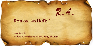 Roska Anikó névjegykártya